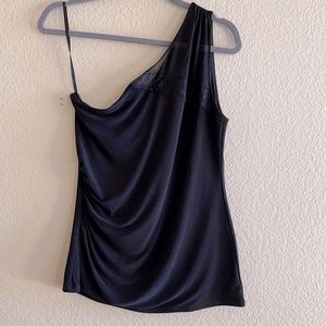 White House Black Market One Shoulder Lace Tank